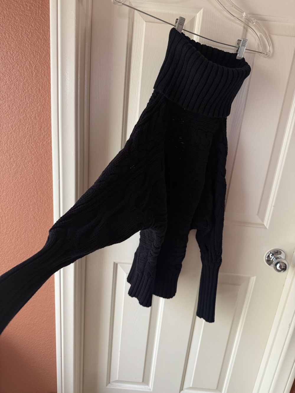 Moda International Black Ribbed Cotton Sweater